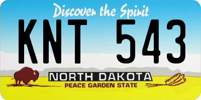 ND license plate KNT543