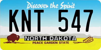 ND license plate KNT547