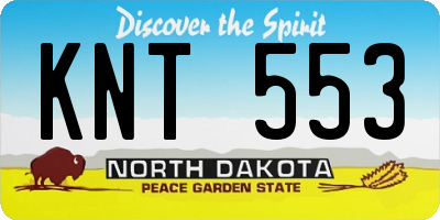 ND license plate KNT553