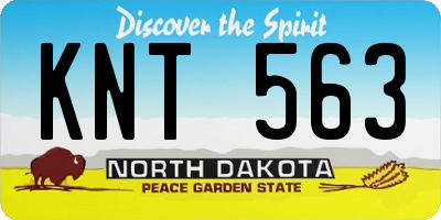 ND license plate KNT563