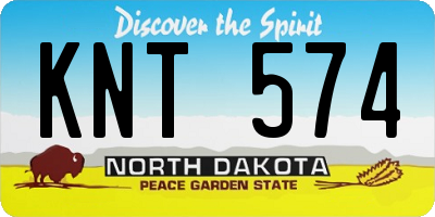 ND license plate KNT574