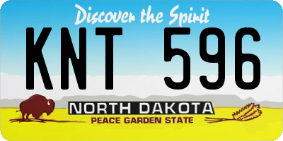ND license plate KNT596