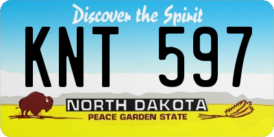 ND license plate KNT597