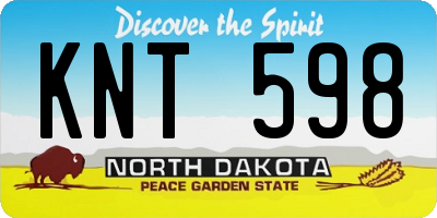 ND license plate KNT598