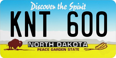 ND license plate KNT600