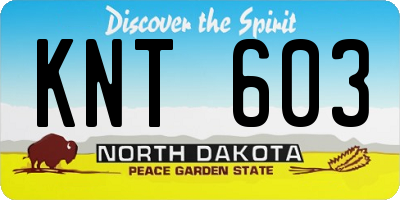 ND license plate KNT603