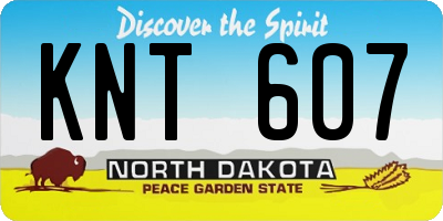 ND license plate KNT607