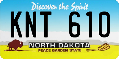 ND license plate KNT610