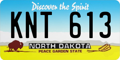 ND license plate KNT613