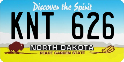 ND license plate KNT626