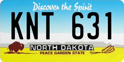 ND license plate KNT631