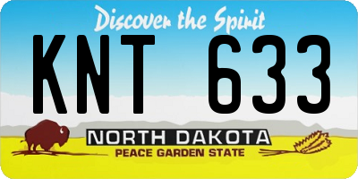 ND license plate KNT633