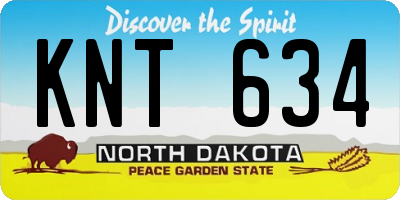ND license plate KNT634