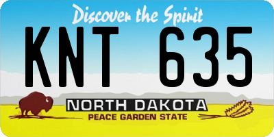 ND license plate KNT635