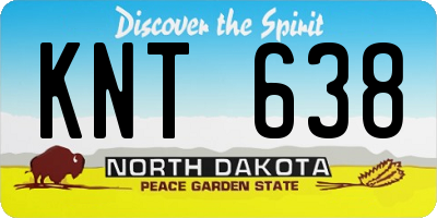 ND license plate KNT638