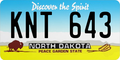 ND license plate KNT643
