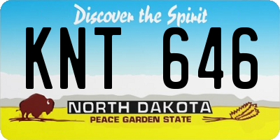 ND license plate KNT646