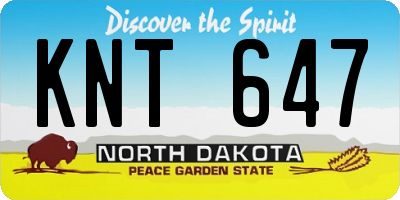 ND license plate KNT647