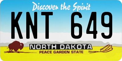 ND license plate KNT649
