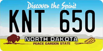 ND license plate KNT650