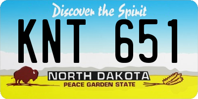 ND license plate KNT651