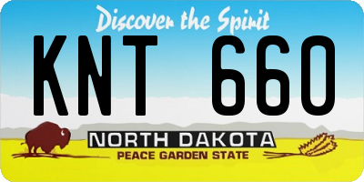 ND license plate KNT660