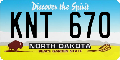 ND license plate KNT670