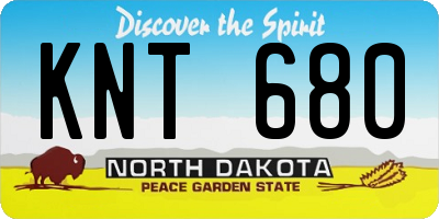 ND license plate KNT680