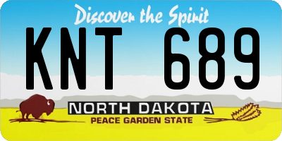 ND license plate KNT689