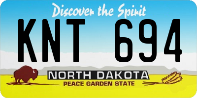 ND license plate KNT694