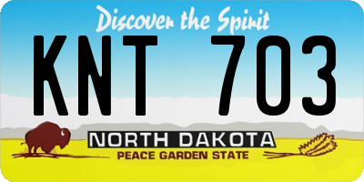 ND license plate KNT703