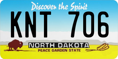 ND license plate KNT706