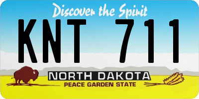 ND license plate KNT711