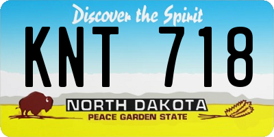 ND license plate KNT718