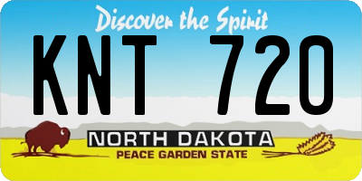 ND license plate KNT720