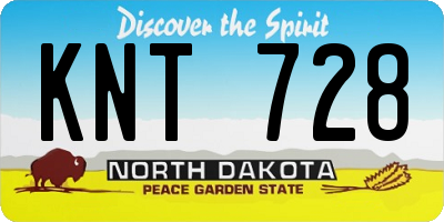 ND license plate KNT728