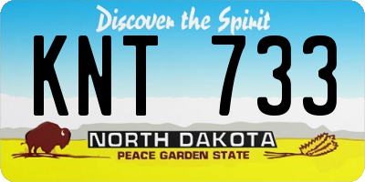 ND license plate KNT733
