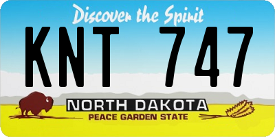 ND license plate KNT747