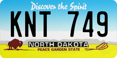 ND license plate KNT749