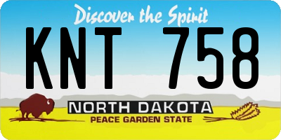 ND license plate KNT758