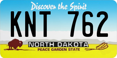 ND license plate KNT762