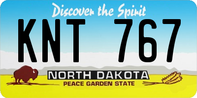 ND license plate KNT767
