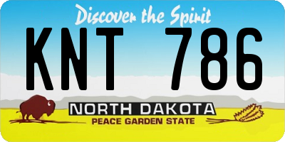 ND license plate KNT786