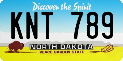 ND license plate KNT789
