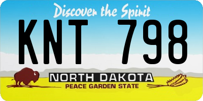 ND license plate KNT798