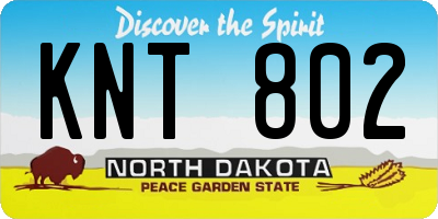 ND license plate KNT802