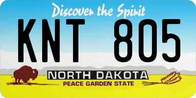 ND license plate KNT805