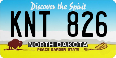 ND license plate KNT826