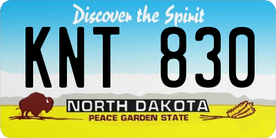ND license plate KNT830