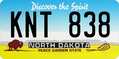 ND license plate KNT838